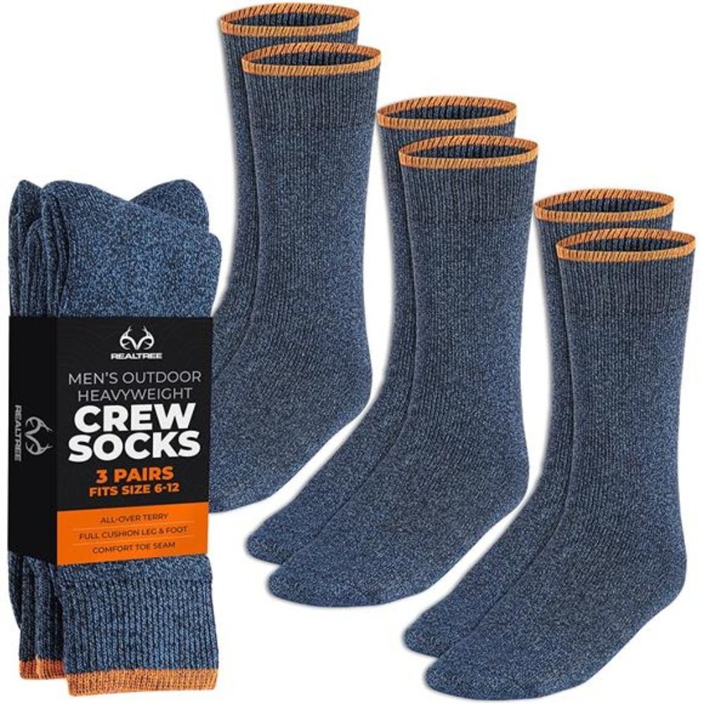 3 Pack Heavy Weight thermal Crew Sock - Thick Insulated Socks for Boots